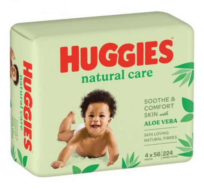 Huggies Дитячі вологі серветки Huggies Natural Care 56 х 4 шт (5029053550183)