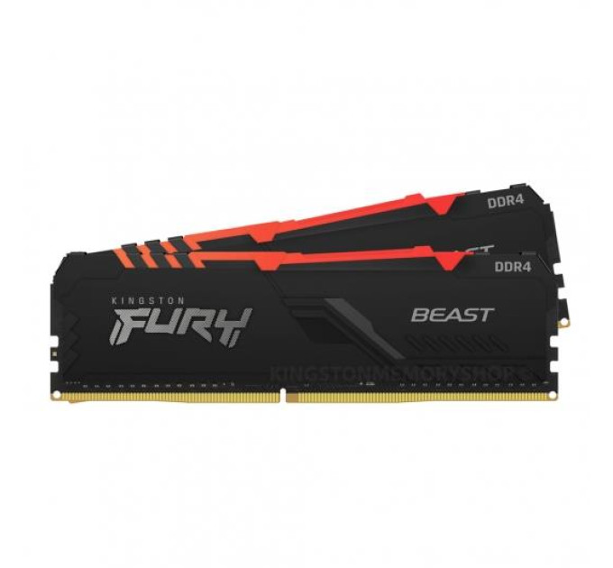 Kingston Fury (ex.HyperX) Модуль пам'яті для комп'ютера DDR4 16GB (2x8GB) 3600 MHz Beast RGB Kingston Fury (ex.HyperX) (KF436C17BB2AK2/16)