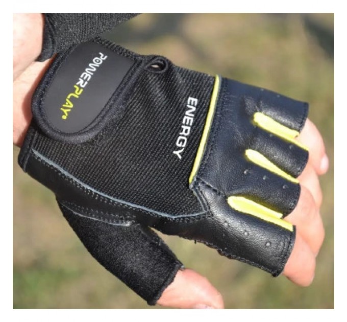 PowerPlay Рукавички для фітнесу PowerPlay 9058 Energy чорно-жовті M (PP_9058_M_Energy)