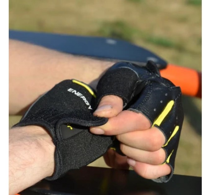 PowerPlay Рукавички для фітнесу PowerPlay 9058 Energy чорно-жовті M (PP_9058_M_Energy)