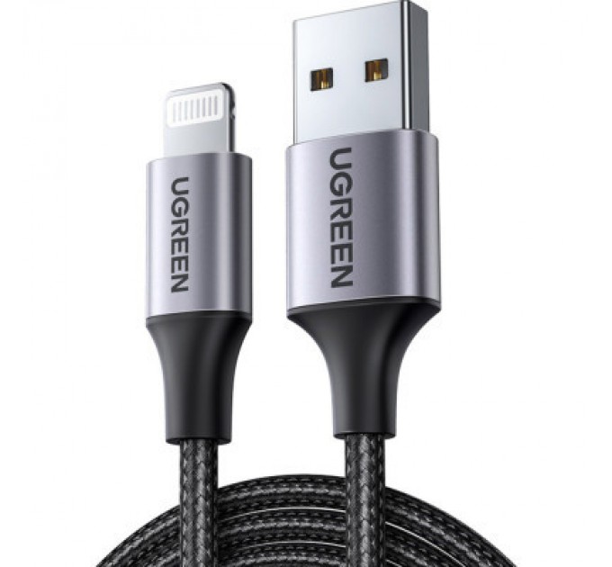 Ugreen Дата кабель USB 2.0 AM to Lightning 2.0m US199 2.4A Black Ugreen (60158)
