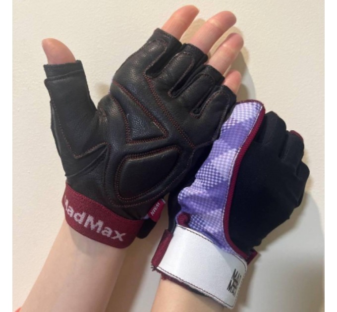 MadMax Рукавички для фітнесу MadMax MFG-911 Nine-eleven Black/perpito L (MFG-911-PEP_L)