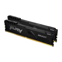 Модуль пам'яті для комп'ютера DDR5 16GB (2x8GB) 5200 MHz FURY Beast Black Kingston Fury (ex.HyperX) (KF552C40BBK2-16)