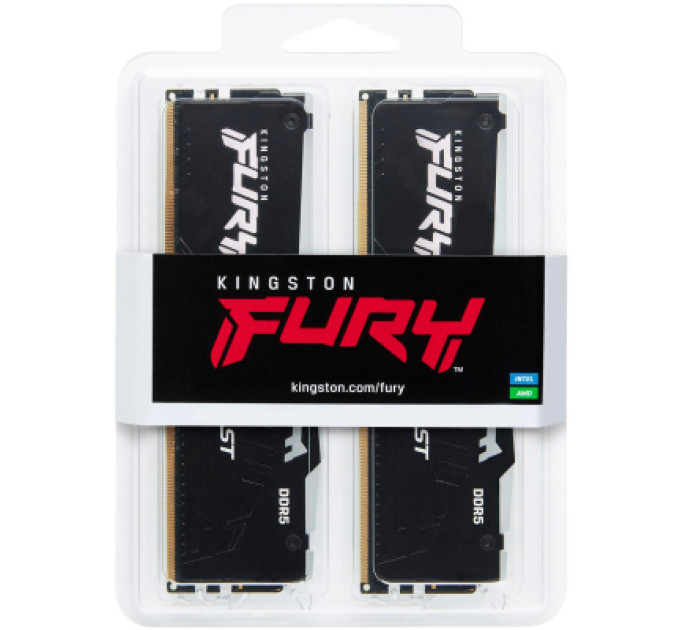 Kingston Fury (ex.HyperX) Модуль пам'яті для комп'ютера DDR5 16GB (2x8GB) 5600 MHz FURY Beast RGB Kingston Fury (ex.HyperX) (KF556C36BBEAK2-16)