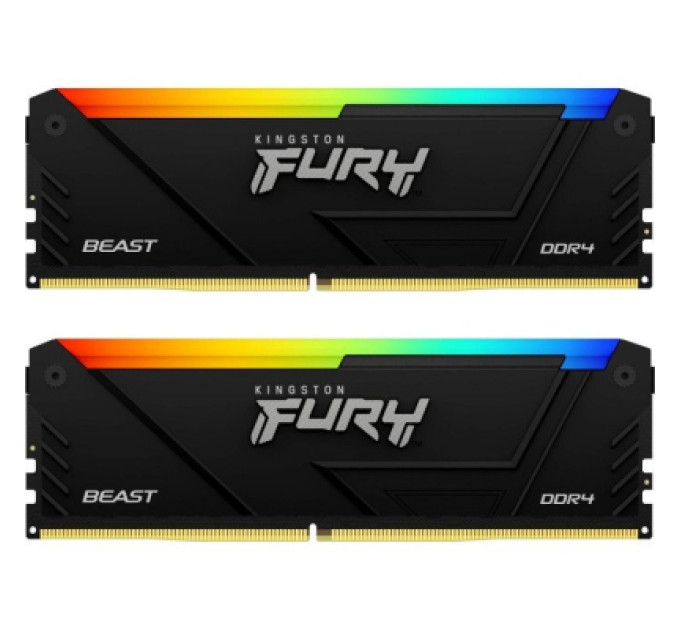 Kingston Fury (ex.HyperX) Модуль пам'яті для комп'ютера DDR4 32GB (2x16GB) 3600 MHz FURY Beast RGB Kingston Fury (ex.HyperX) (KF436C18BB2AK2/32)