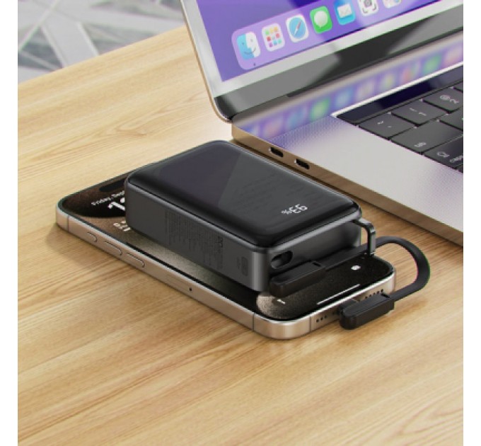 Acefast Батарея універсальна Acefast 20000mAh 67W PD/3.0, 20В/3.35A Type-C, USB-A, with cable, Li-ion M4 Black (6974316282723)
