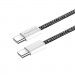 ColorWay Дата кабель USB-C to USB-C 2.0m (braided cotton) (PD Fast Charging 60W) 3.0А black ColorWay (CW-CBPDCC068-BK)