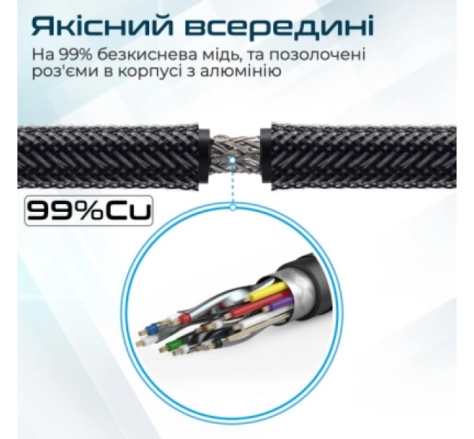 Promate Кабель мультимедійний HDMI to HDMI v.2.0 prolink4k1-150.black Promate (prolink4k1-150.black)