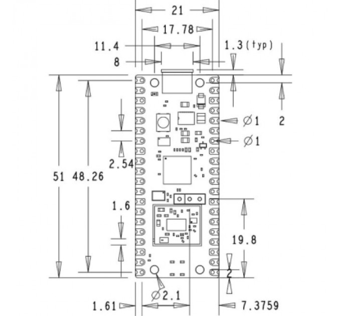 Raspberry Pi Додаткове обладнання до промислового ПК Raspberry Pi Мікроконтролер Raspberry Pi Pico WH (SC0919)