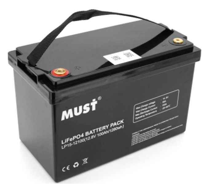 Must Батарея LiFePo4 Must 12.8V - 100Ah (LP15-12100)