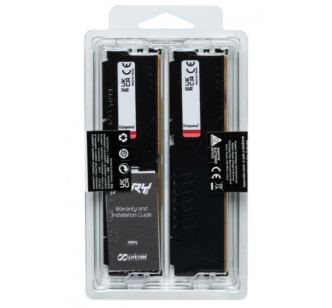 Kingston Fury (ex.HyperX) Модуль пам'яті для комп'ютера DDR5 32GB (2x16GB) 6000 MHz Fury Beast Black Kingston Fury (ex.HyperX) (KF560C36BBE2K2-32)
