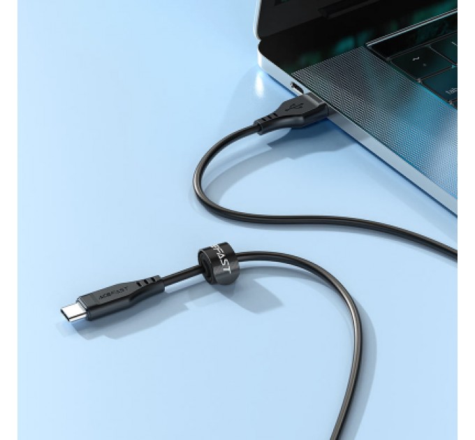 Acefast Дата кабель USB 2.0 AM to Type-C 1.2m 3.0A TPE C3-04 Black Acefast (6974316280866)