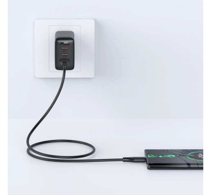 Acefast Дата кабель USB 2.0 AM to Type-C 1.2m 3.0A TPE C3-04 Black Acefast (6974316280866)