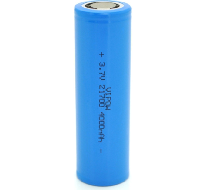 Vipow Акумулятор 21700 4000mAh, 3.7V, Blue, FlatTop Vipow (ICR21700-4000mAhFT / 31078)