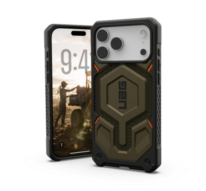 UAG Чохол до мобільного телефона UAG iPhone 17 Pro Max Monarch Pro MagSafe Kevlar Element Green (11451411397B)