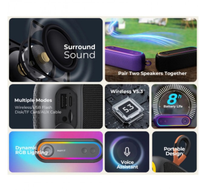 Havit Акустична система Havit HV-SK810BT RGB Black (HV-SK810BT)