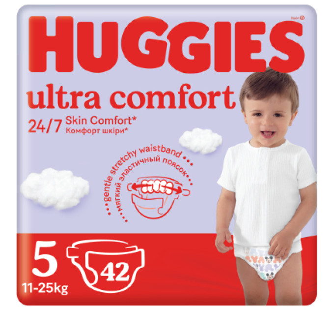 Huggies Підгузки Huggies Ultra Comfort 5 (12-22 кг) Jumbo 42 шт (5029053567884_5029053567594)