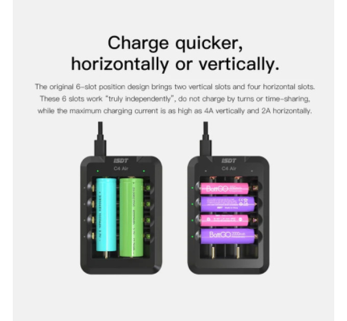 iSDT Зарядний пристрій для акумуляторів iSDT C4 Air Quick Battery Charger (iSDT-C4)