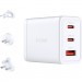 D-Link Зарядний пристрій D-Link 2xUSB-C + 1xUSB-A 65W GaN white (DCP-651)