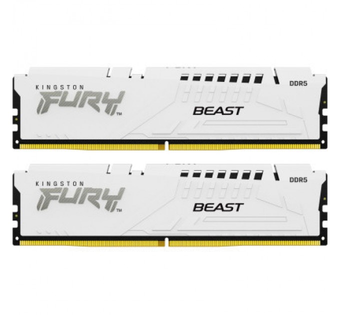 Kingston Fury (ex.HyperX) Модуль пам'яті для комп'ютера DDR5 64GB (2x32GB) 5200 MHz FURY Beast White Kingston Fury (ex.HyperX) (KF552C40BWK2-64)