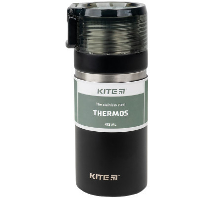 Kite Поїльник-непроливайка Kite термос 473 мл, чорний (K21-320-03)