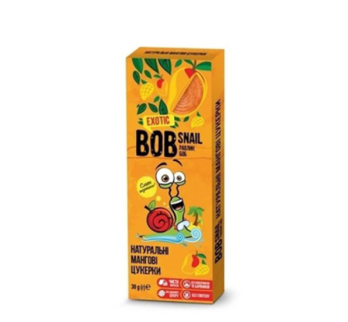 Bob Snail Цукерка Bob Snail Равлик Боб натуральні Мангові 30 г (4820219340591)