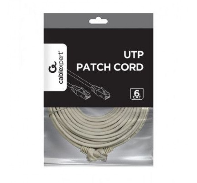 Патч-корд 15м UTP cat 6 CCA gray Cablexpert (PP6U-15M)