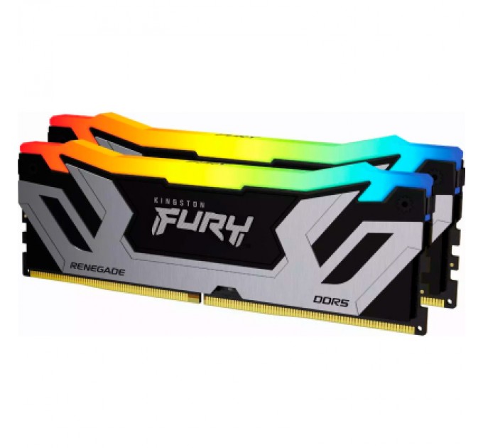 Kingston Fury (ex.HyperX) Модуль пам'яті для комп'ютера DDR5 48GB 8400 MHz Renegade RGB Silver XMP Kingston Fury (ex.HyperX) (KF584CU40RSAK2-48)