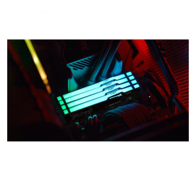 Kingston Fury (ex.HyperX) Модуль пам'яті для комп'ютера DDR5 64GB (2x32GB) 5600 MHz Beast RGB EXPO Black Kingston Fury (ex.HyperX) (KF556C40BBA-64)