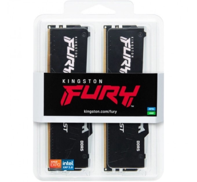 Kingston Fury (ex.HyperX) Модуль пам'яті для комп'ютера DDR5 128GB (2x64GB) 5600 MHz Beast RGB Kingston Fury (ex.HyperX) (KF556C40BBAK2-128)
