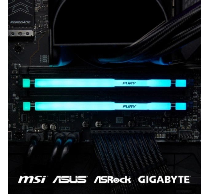 Kingston Fury (ex.HyperX) Модуль пам'яті для комп'ютера DDR5 128GB (2x64GB) 5600 MHz Beast RGB Kingston Fury (ex.HyperX) (KF556C40BBAK2-128)