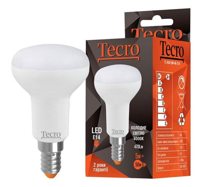 Tecro Лампа светодиодная Tecro 5W E14 4000K (TL-R50-5W-4K-E14)
