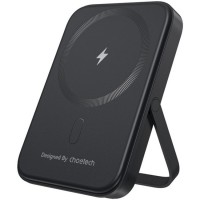 Батарея універсальна Choetech Magnetic Wireless 5000mAh 20W, PD, Qi-15W, USB-C In/Out, with holder, Black (B742-CCBK)