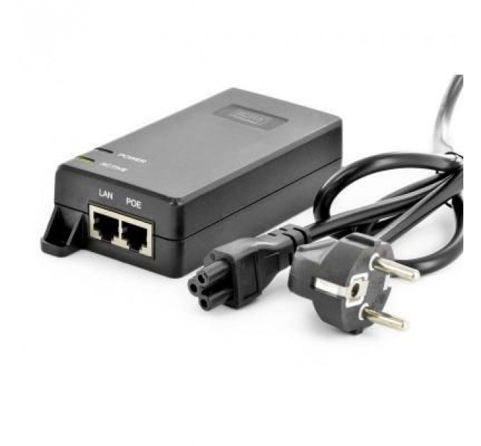 Адаптер PoE Digitus PoE+ 802.3at, 10/100/1000 Mbps, Output max. 48V, 30W (DN-95103-2)