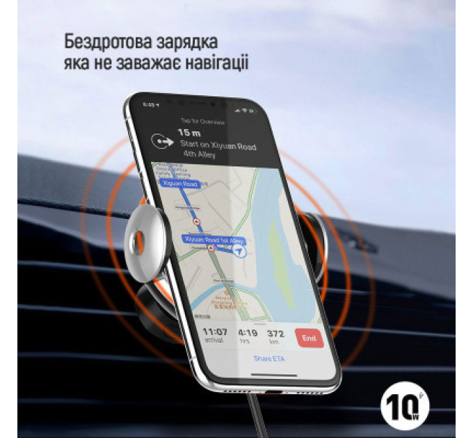ColorWay Універсальний автотримач ColorWay AutoSense Car Wireless Charger 2 10W Black (CW-CHAW035Q-BK)