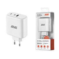 Зарядний пристрій 2E USB-C Wall Charger GaN 65W, white (2E-WC3USB65W-W)
