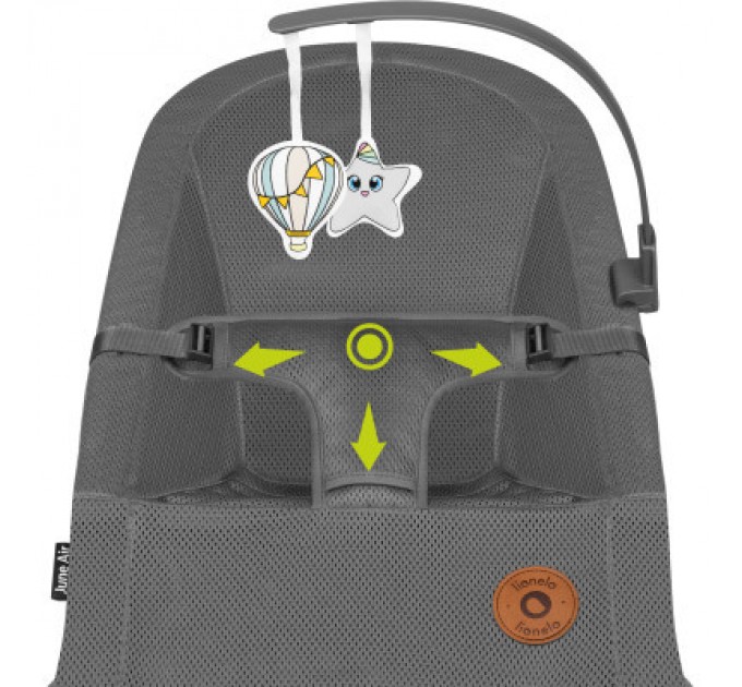 Lionelo Крісло-гойдалка Lionelo шезлонг June air grey graphite (LO-JUNE AIR GREY GRAPHITE)