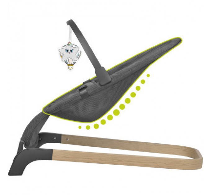 Lionelo Крісло-гойдалка Lionelo шезлонг June air grey graphite (LO-JUNE AIR GREY GRAPHITE)