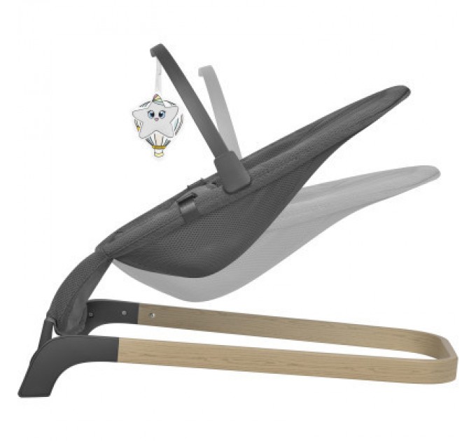 Lionelo Крісло-гойдалка Lionelo шезлонг June air grey graphite (LO-JUNE AIR GREY GRAPHITE)