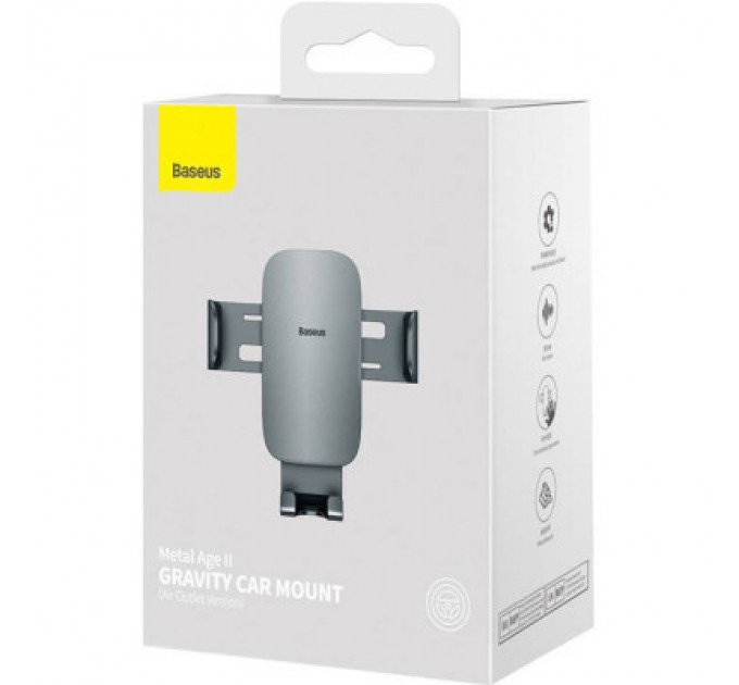 Baseus Універсальний автотримач Baseus Metal Age II Gravity Car Moun (SUJS000013)