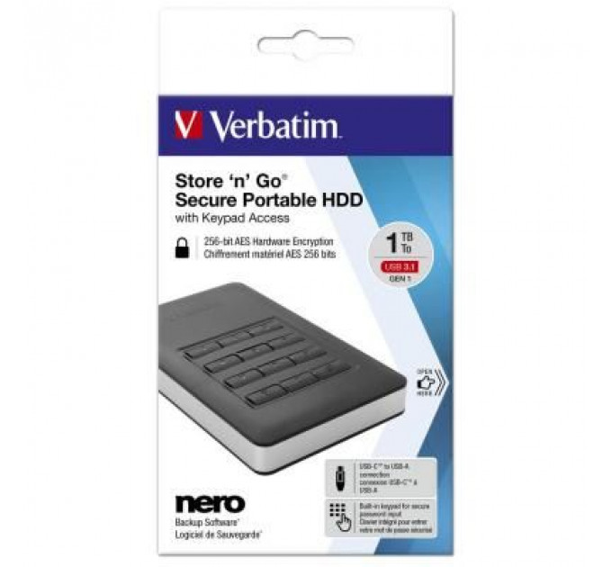 Зовнішній жорсткий диск 2.5" 1TB Verbatim (53401)