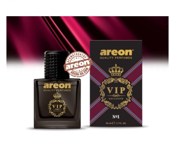 Areon Ароматизатор для автомобіля Areon VIP 1 скло 50 мл Чорний дизайн (85016)