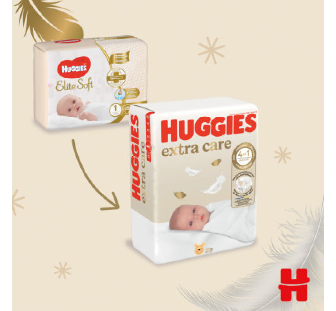 Huggies Підгузки Huggies Extra Care 2 (3-6 кг) M-Pack 164 шт (5029054234778_5029053549637)