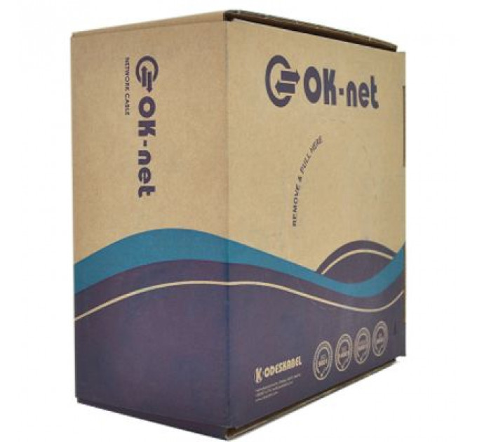 Кабель мережевий OK-Net F/UTP-cat.5E-SL 100м (КПВЭ-ВП (100) 4*2*0,48 / 100)
