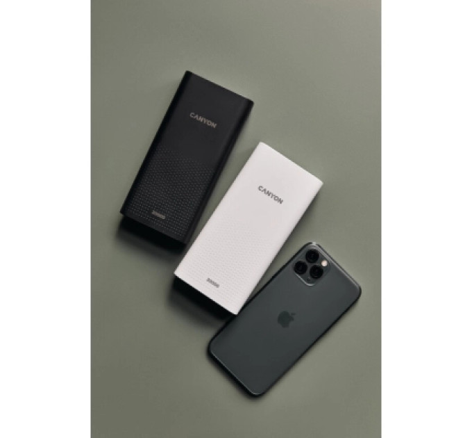 Canyon Батарея універсальна Canyon 20000mAh, Input 5V/2A, Output 5V/2.1A(Max), Black (CNE-CPB2001B)