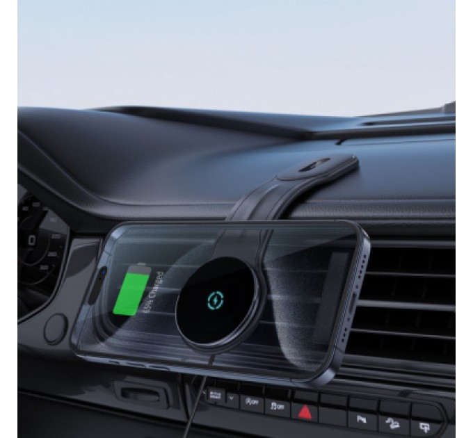 Acefast Універсальний автотримач Acefast D21 Magnetic wireless Velcro (6974316282907)
