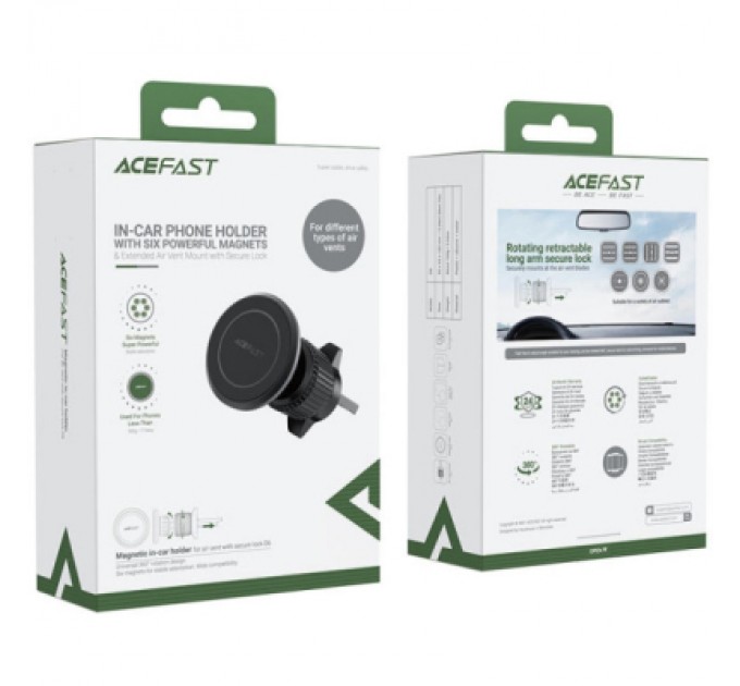 Acefast Універсальний автотримач Acefast D6 air outlet magnetic (6974316281160)