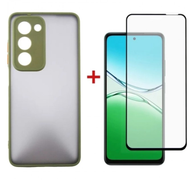 Dengos Чохол до мобільного телефона Dengos Oppo A5 4G Case Matte + Glass (Olive Green) (DG-KM-158)