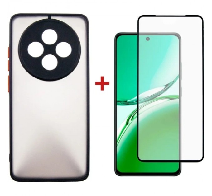 Dengos Чохол до мобільного телефона Dengos Oppo Reno12 F 4G Case Matte + Glass (Black) (DG-KM-157)