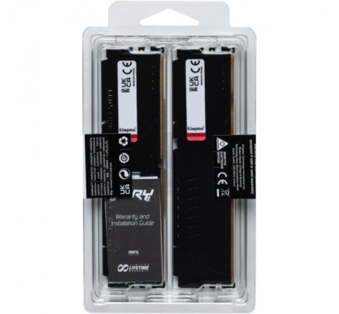 Kingston Fury (ex.HyperX) Модуль пам'яті для комп'ютера DDR5 64GB (2x32GB) 5600 MHz Fury Beast Black Kingston Fury (ex.HyperX) (KF556C36BBE2K2-64)